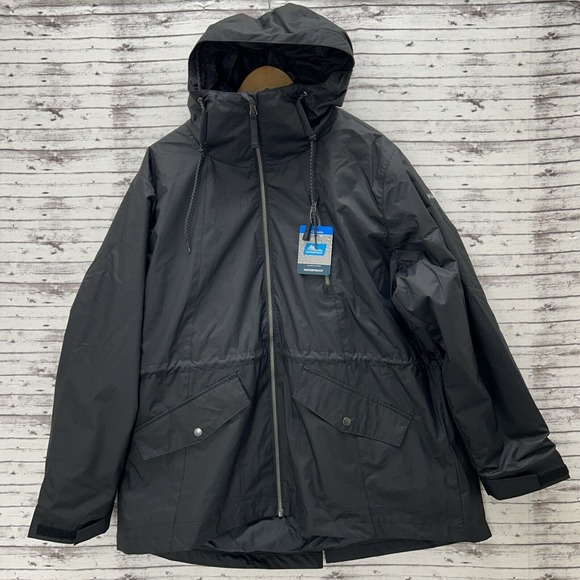 Columbia Waterproof Jacket Women's 2X Mount Erie II Interchangeable Black NEW